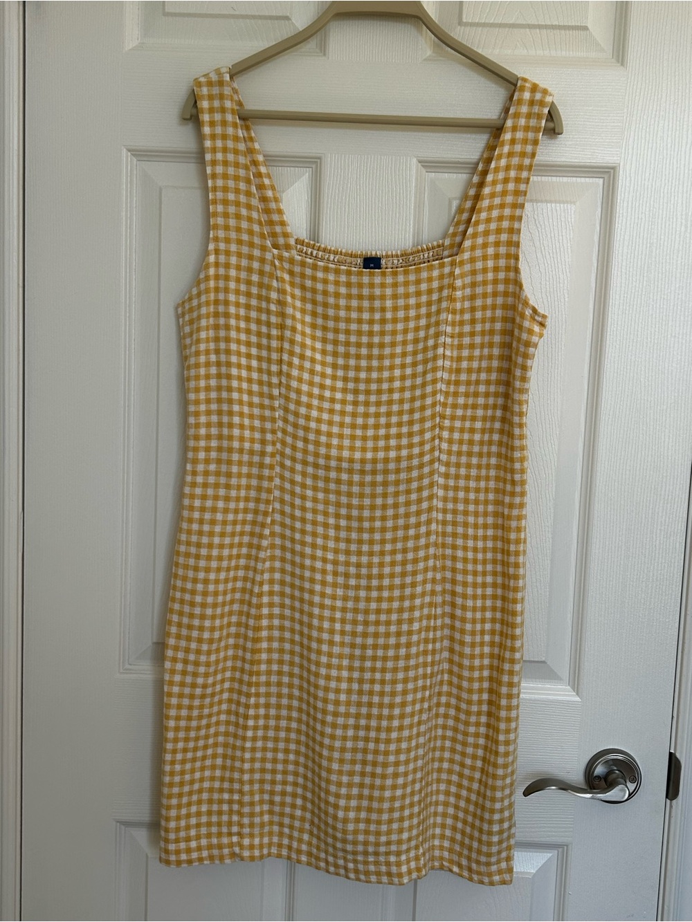 Old Navy Yellow White Gingham Midi Dress